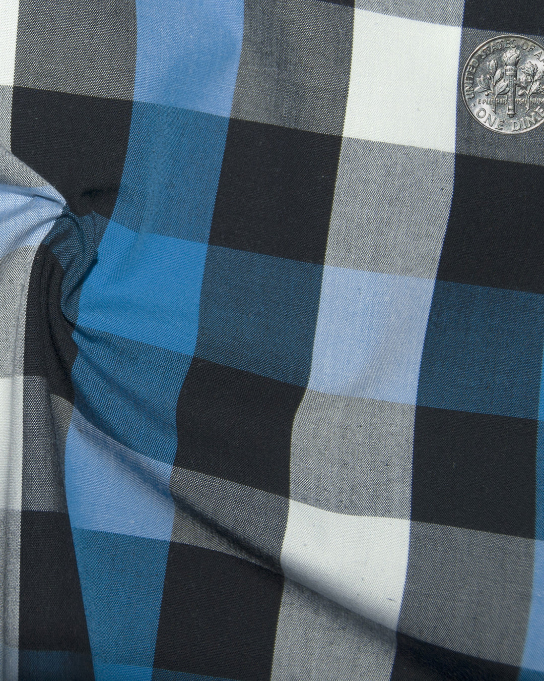 Friday Shirt: Blue White Black Macro Gingham - 4