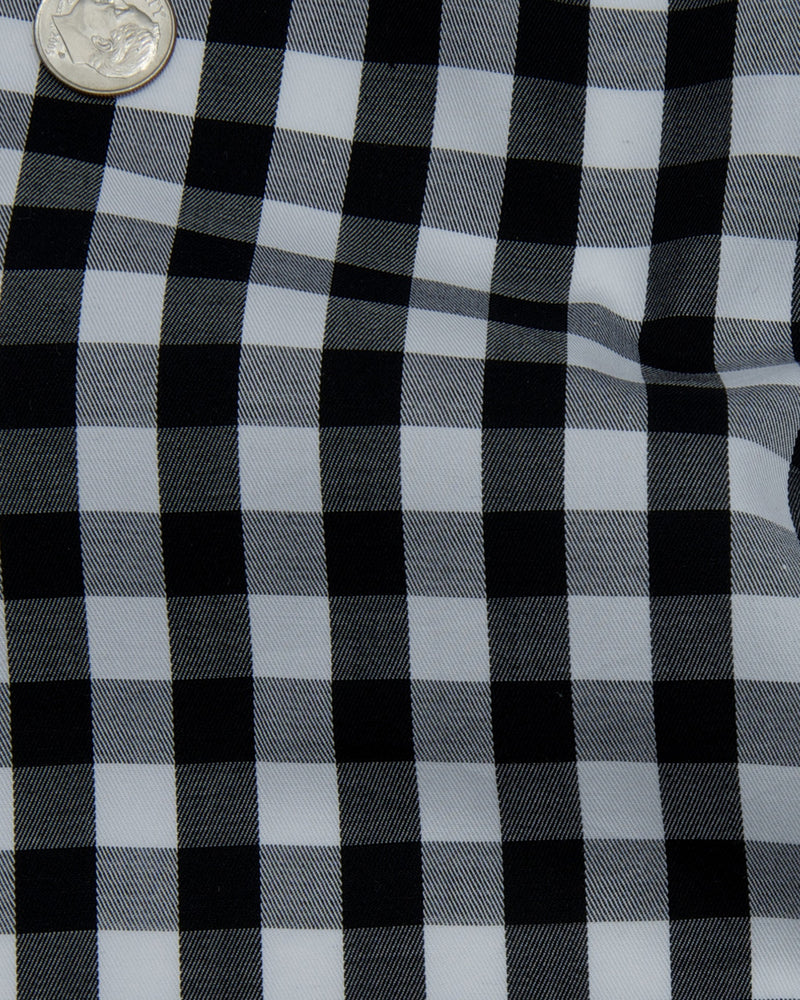 Monti Black White Mid Gingham Twill