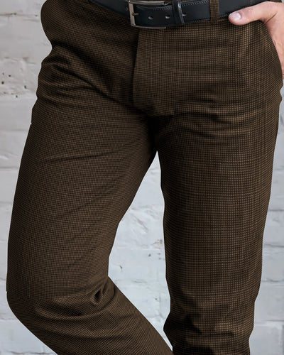 Drapers Tobacco Brown Micro Houndstooth Pants