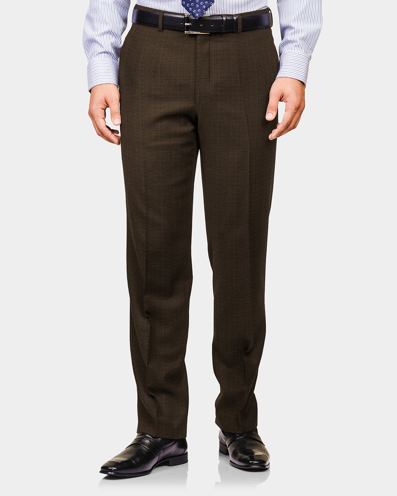 Drapers Tobacco Brown Micro Houndstooth Pants