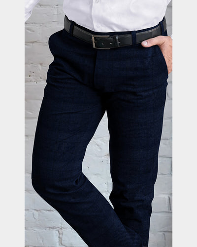VBC Dark Blue Checks Pants