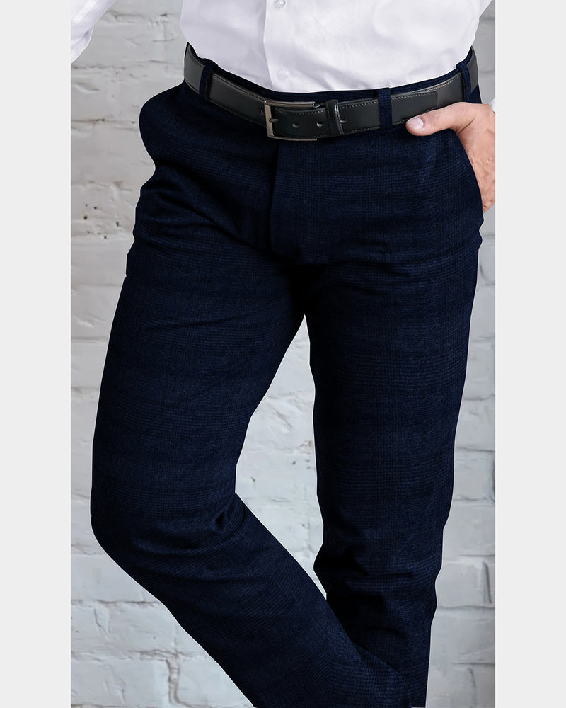 VBC Dark Blue Checks Pants