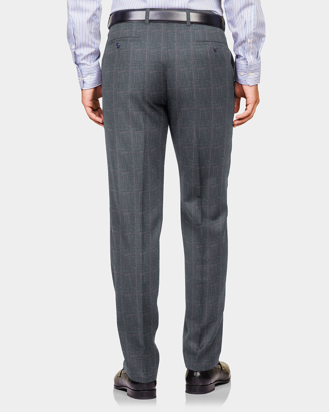 EThomas Shark Shine Silver Windowpane Checks - 2