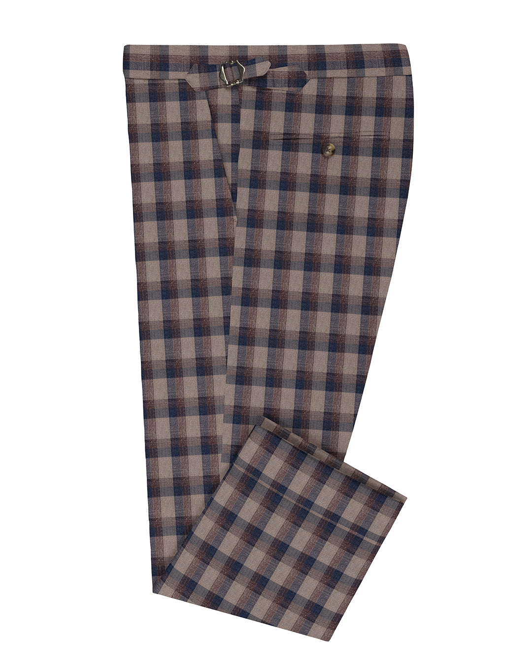 EThomas Light Peach Blue Voilet Checks - 1