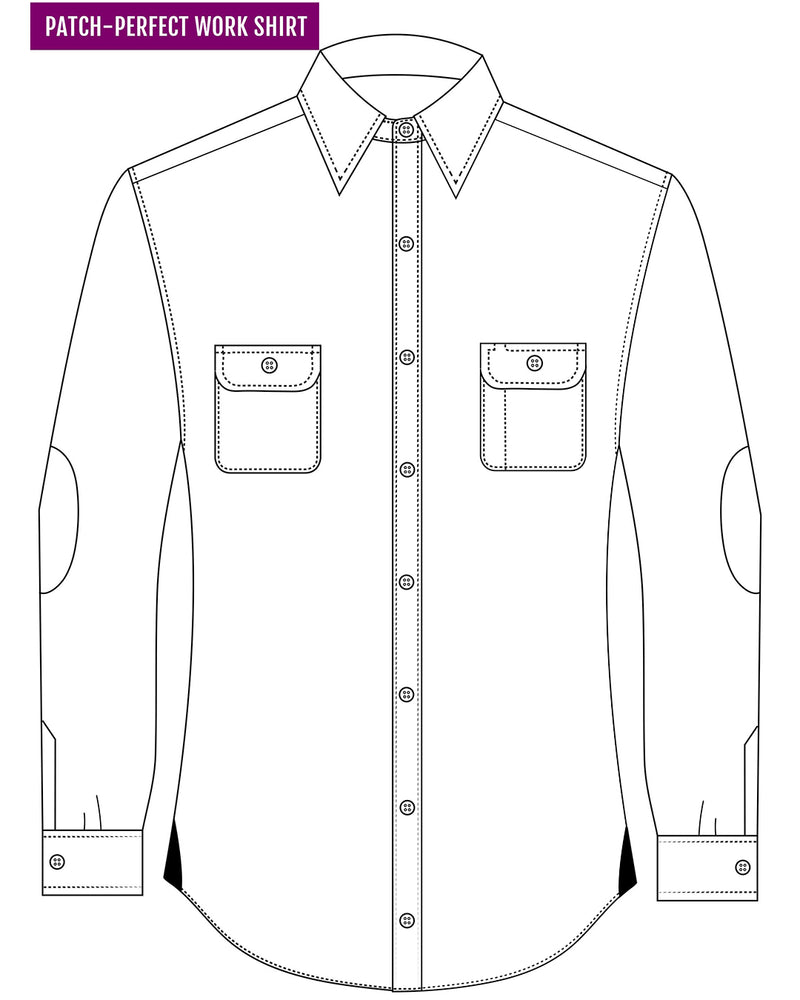 Dugdale Light Blue Windowpane Tweed Work Shirt