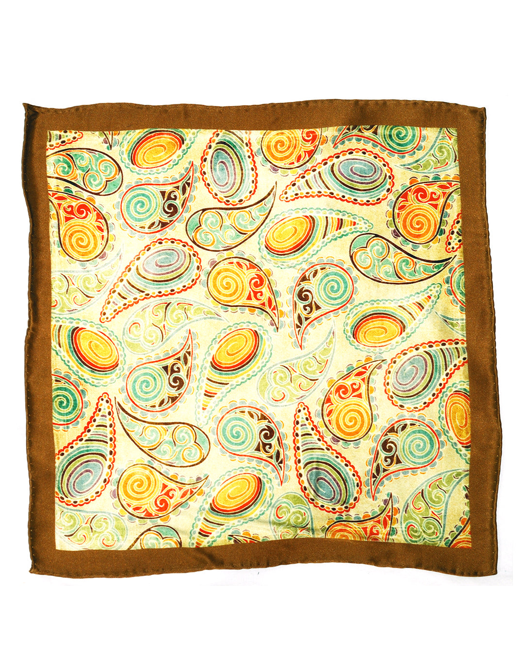 Gold Paisley Pocket Square - 1