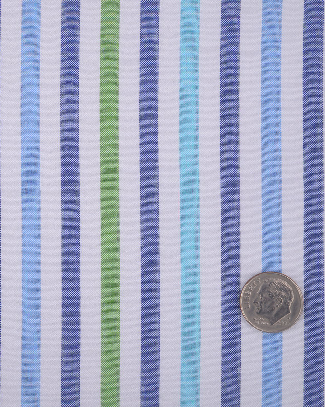 Cotton Blue Green on White Seersucker - 4