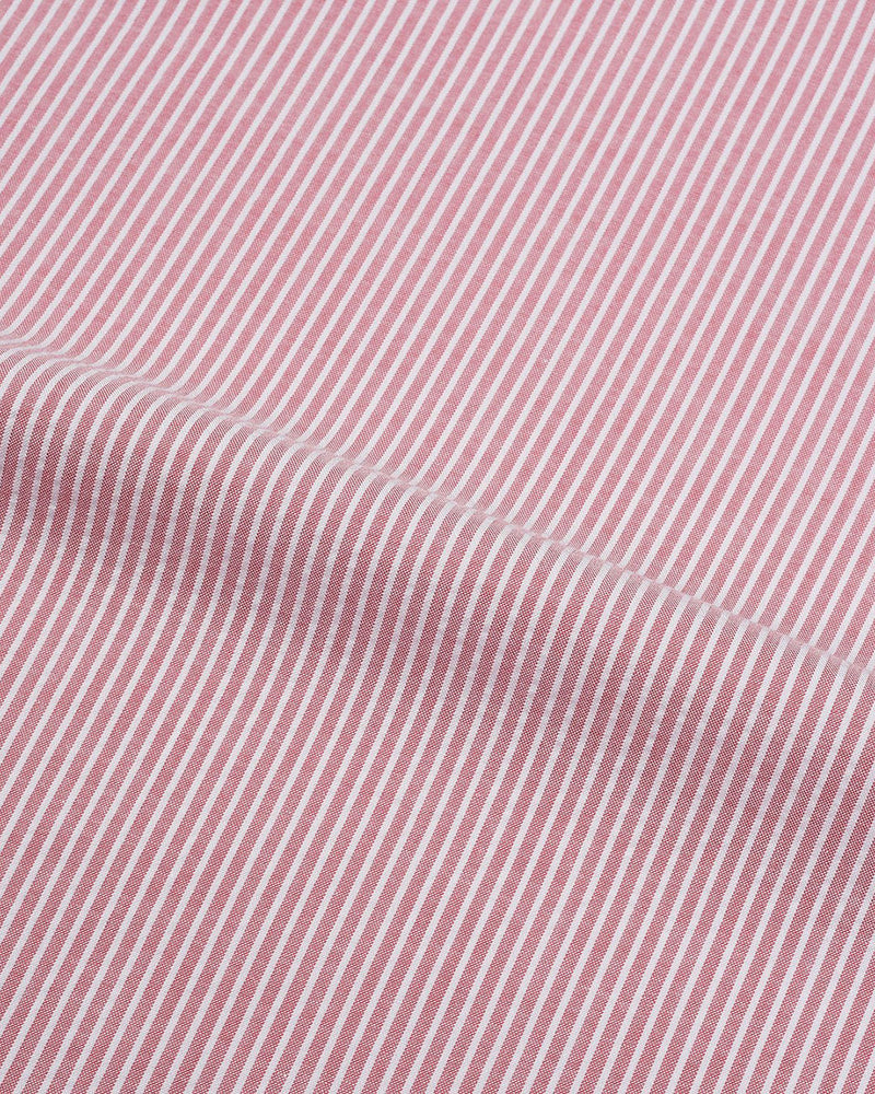 Pale Red White Pin Stripes Seersucker