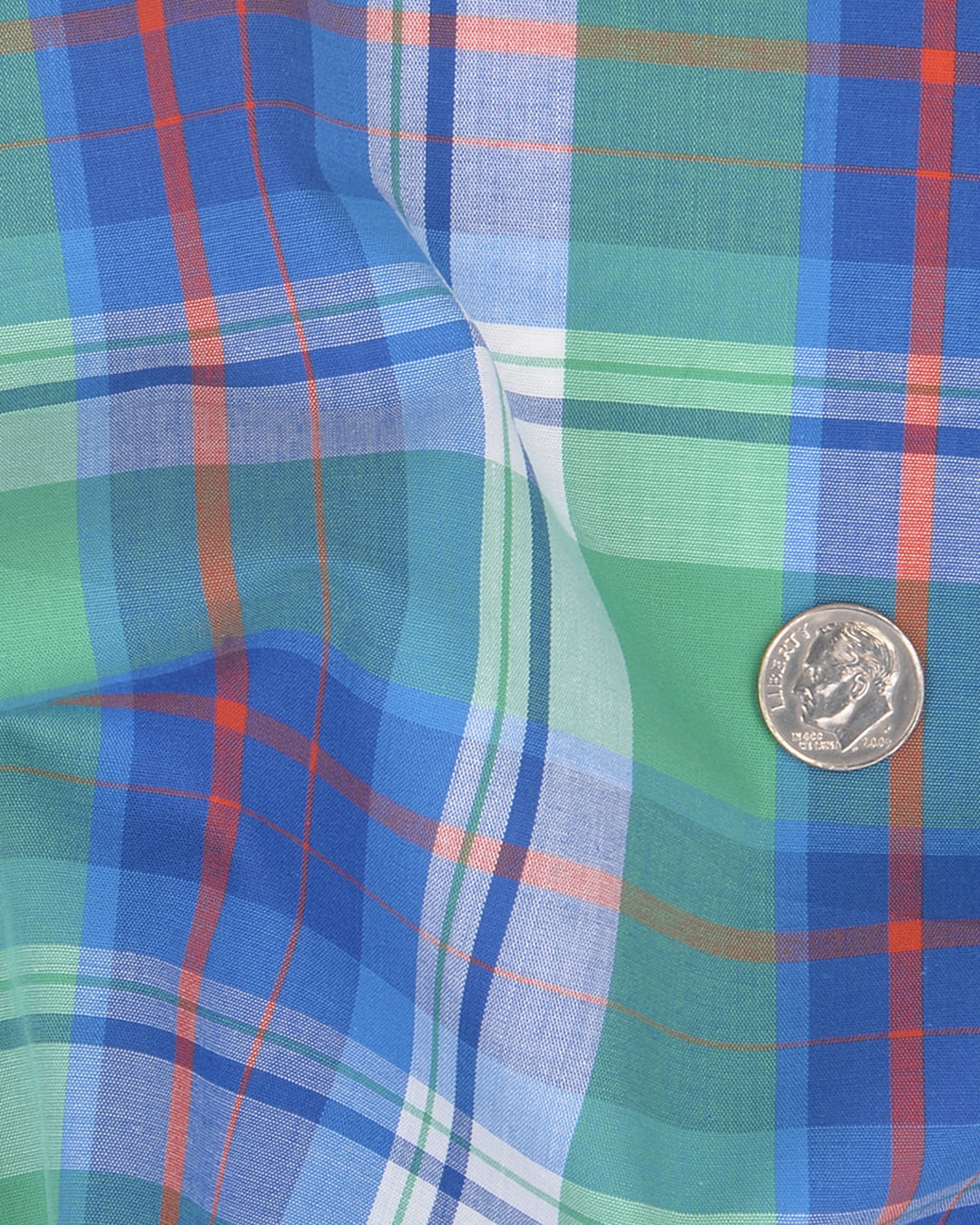 Green Blue Orange Madras Checks - 5