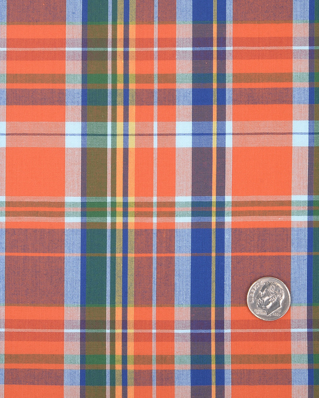 Orange Green Blue Madras Checks