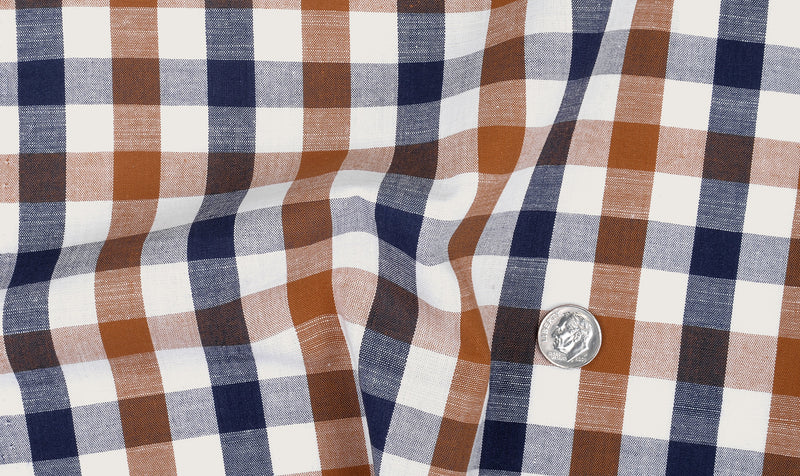 Navy Mustard Macro Gingham Checks
