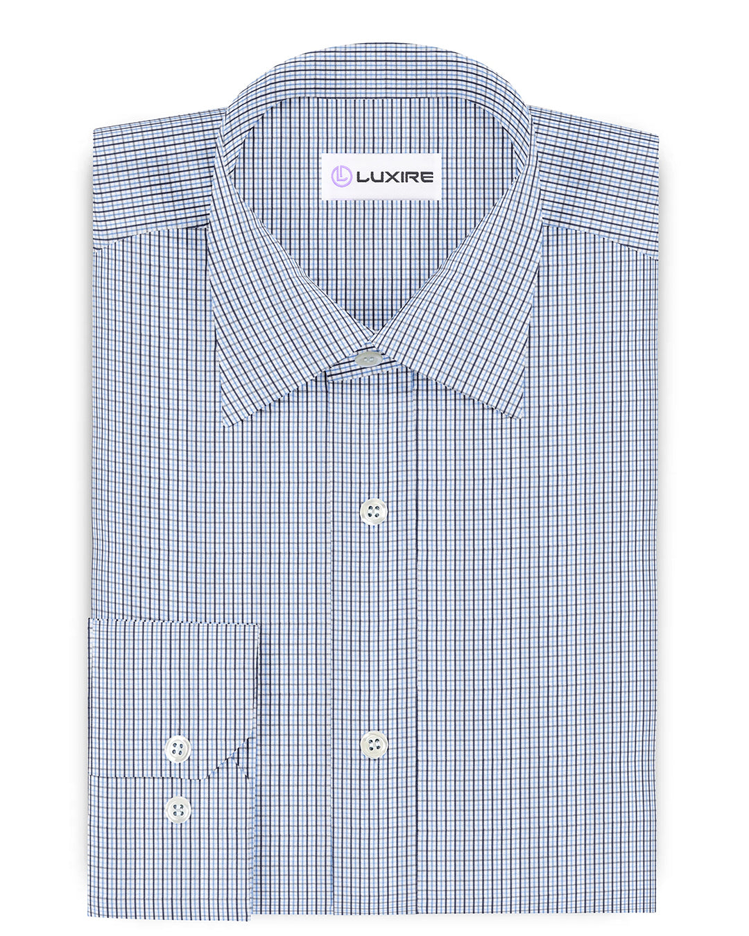 Albini: Blue Tattersal Checks - 1