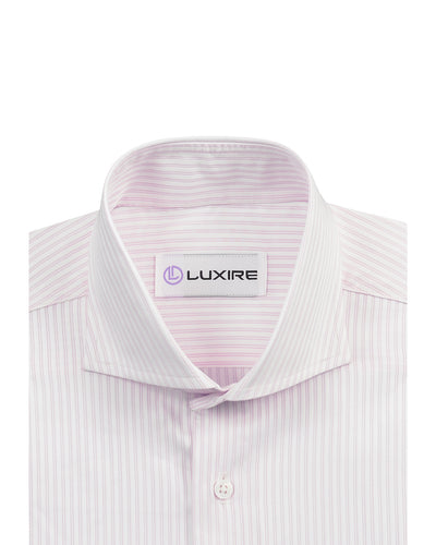 Pink Pin Stripes With White Dobby: Natural Wrinkle Free