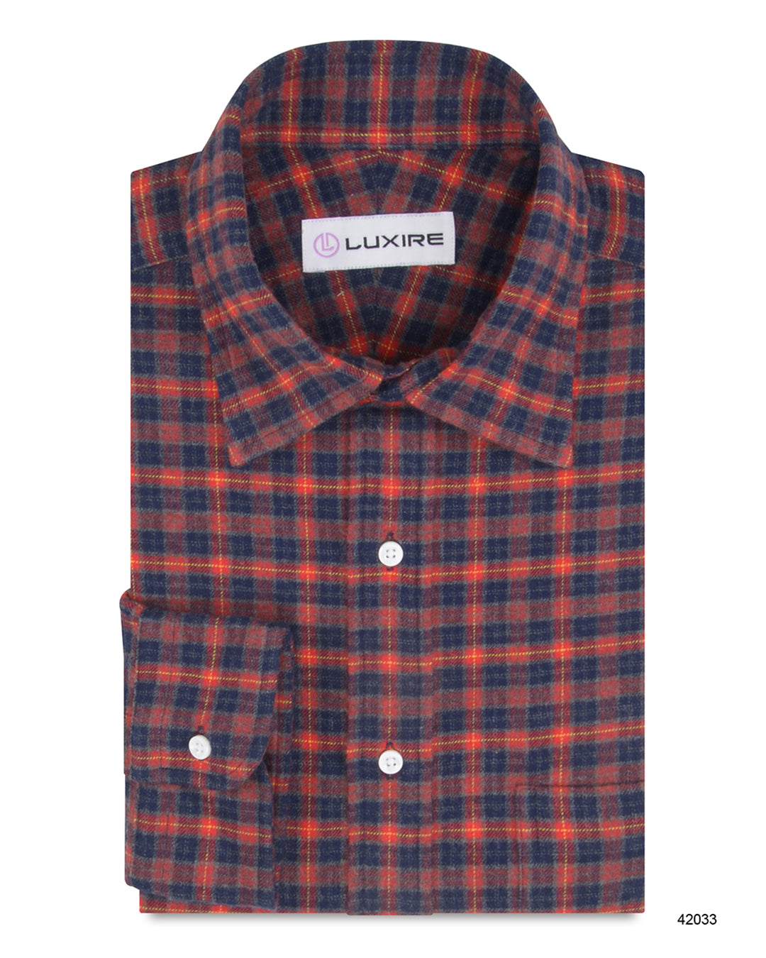 Flannel: Red Navy Grey Tattersall - 1