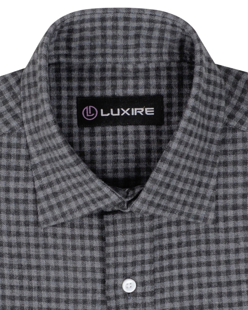 Mini Nightshadow Grey Gingham Flannel