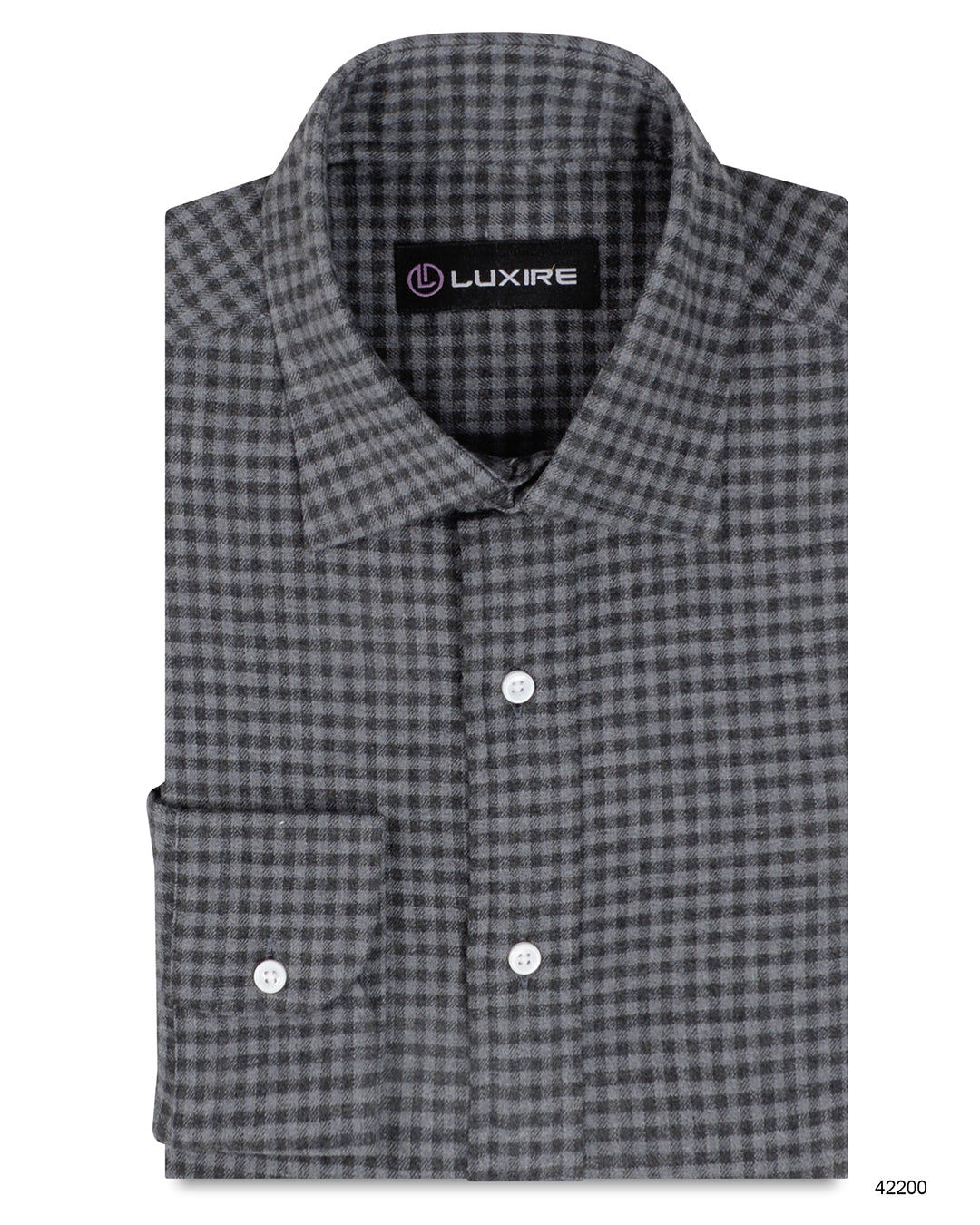 Mini Nightshadow Grey Gingham Flannel - 1