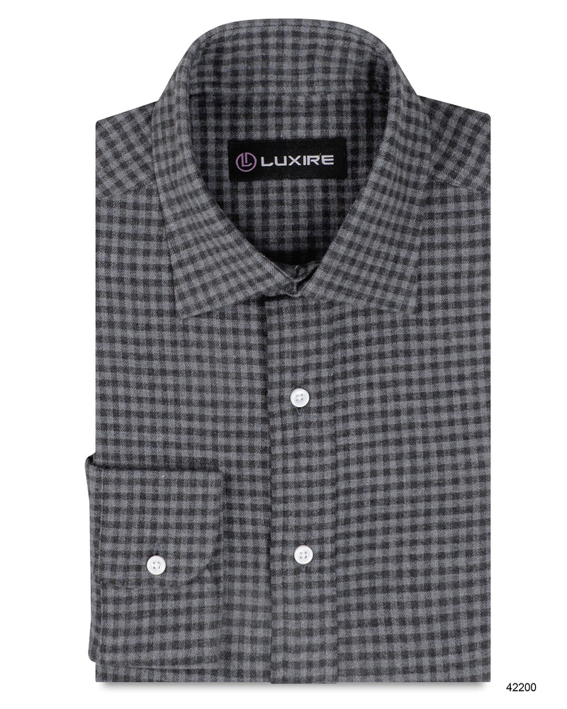 Mini Nightshadow Grey Gingham Flannel