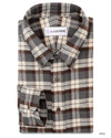 Brown Ecru Checks Flannel Shirt