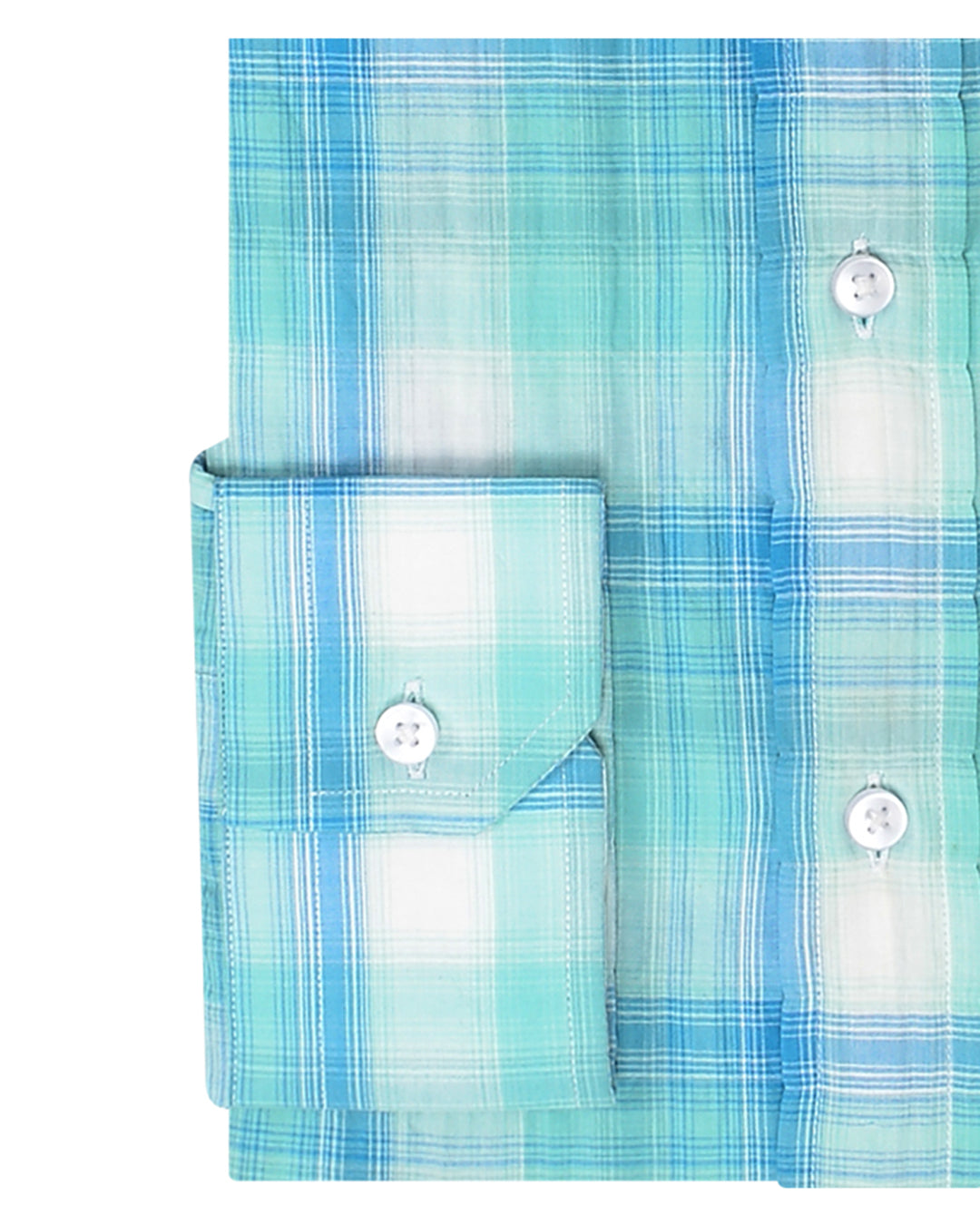 Summer Light Blue Turquoise Madras Checks Seersucker - 3