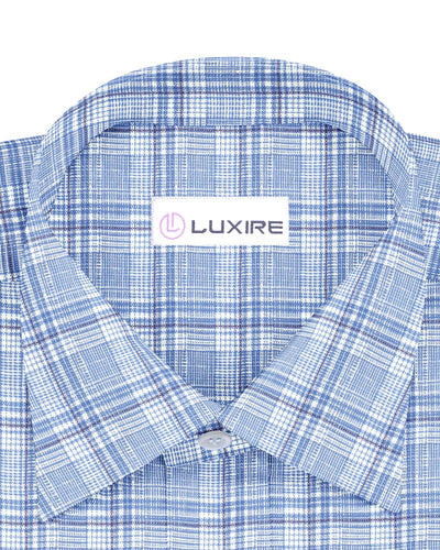 Zegna: Light Blue Tartan Checks Seersucker