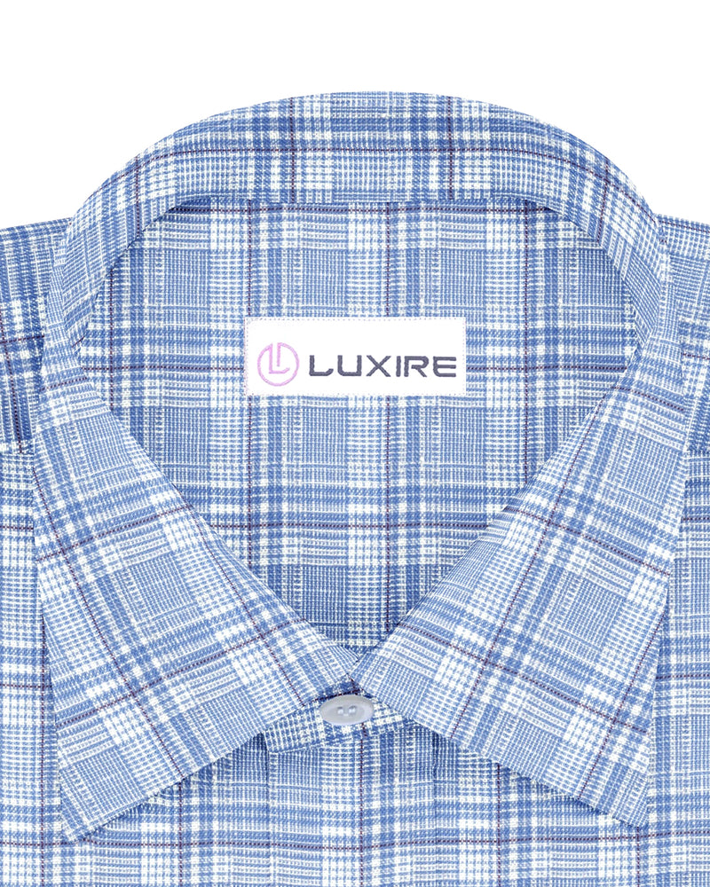 Zegna: Light Blue Tartan Checks Seersucker