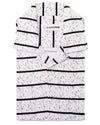 Printed White with Dark Navy Stripes Shirt