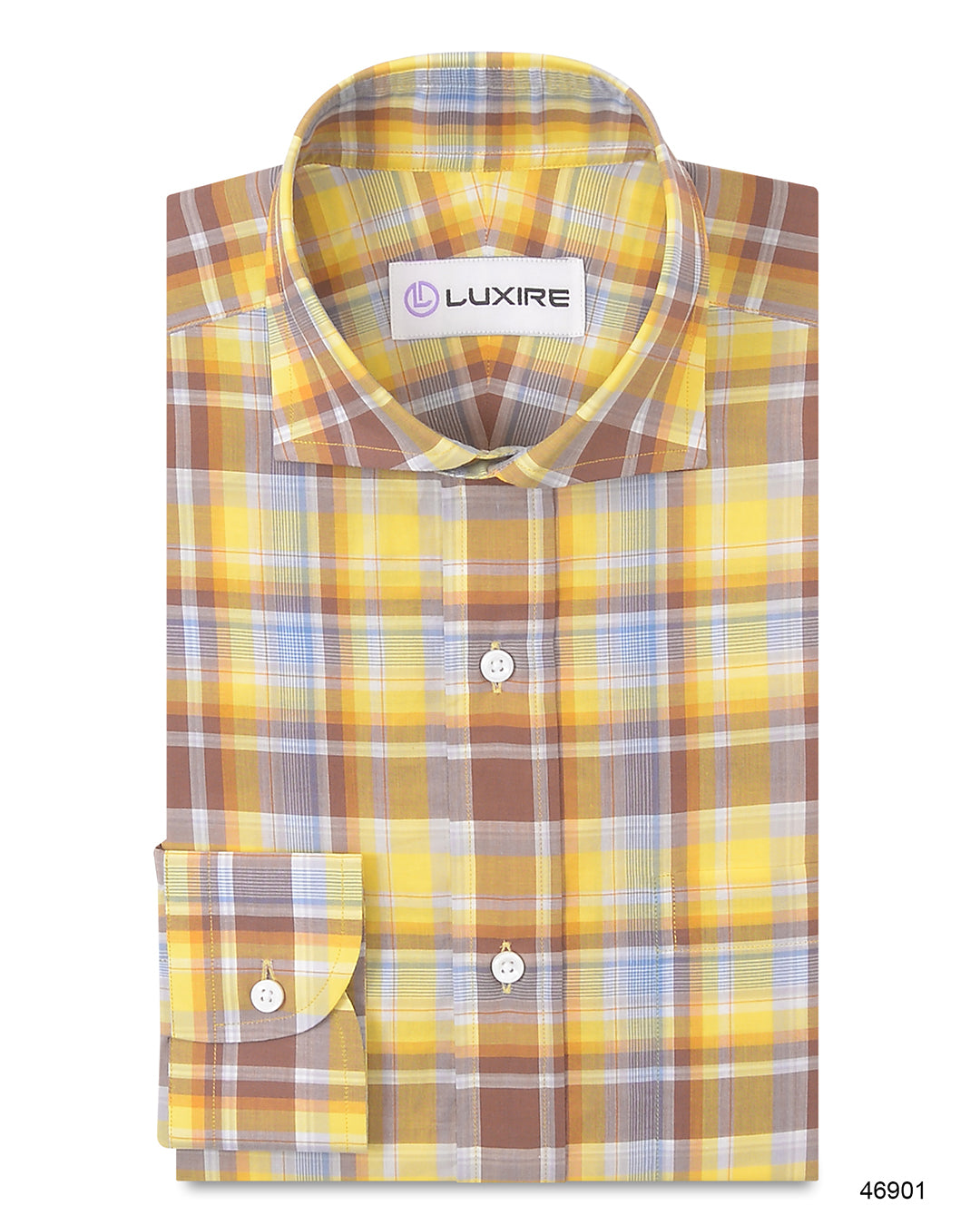 Summer Light Yellow Brown Madras Checks - 1