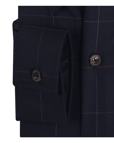 Dugdale Navy Windowpane Twill shirt