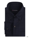 Dugdale Navy Windowpane Twill shirt