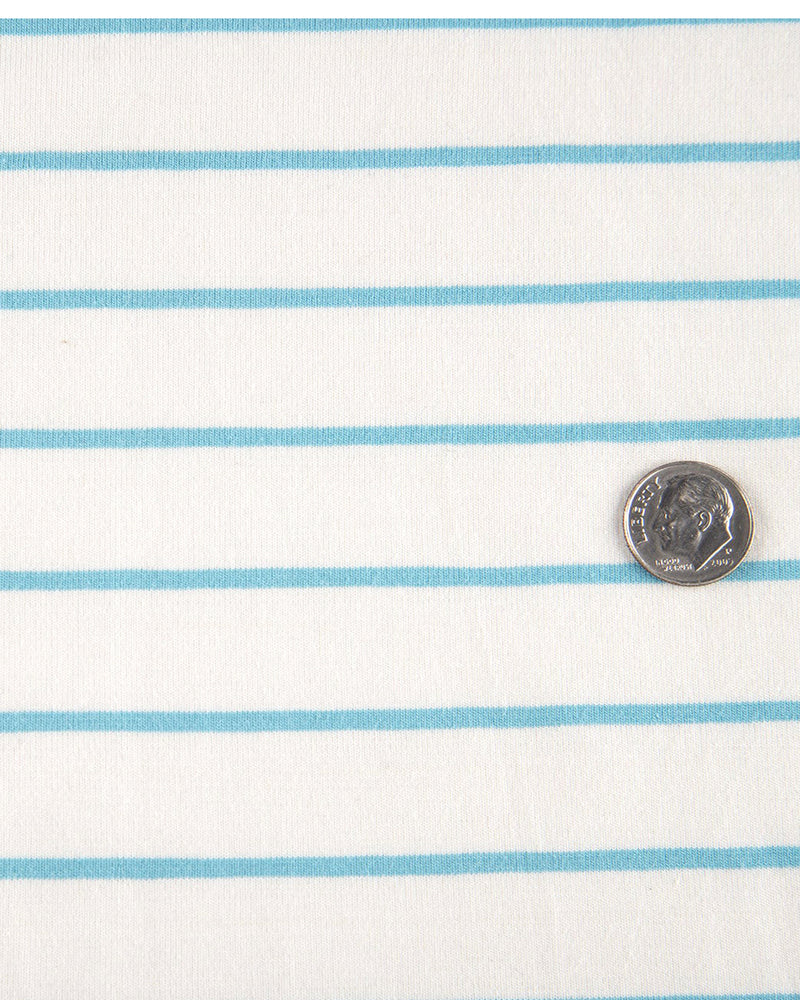 White Blue Striped Polo T-shirt