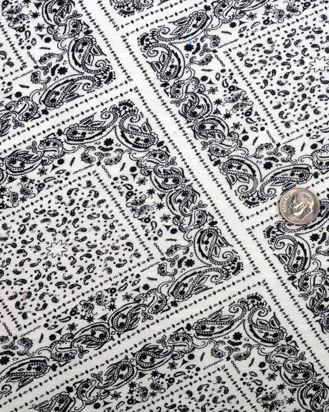 Diamond Paisley Print On White T-shirt - 2