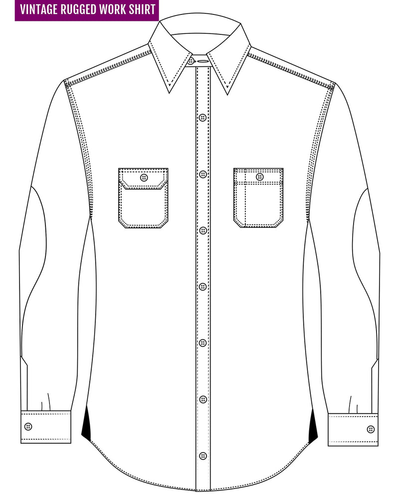 Orange Olive Tan Windowpane Twill Flannel Work Shirt