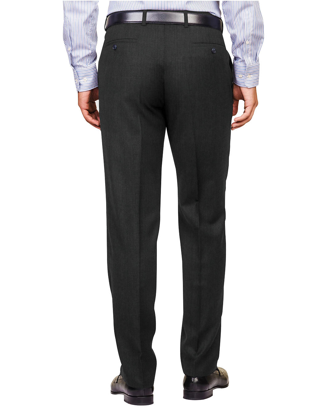 Washable Wool Pants: Plain Charcoal Grey - 3