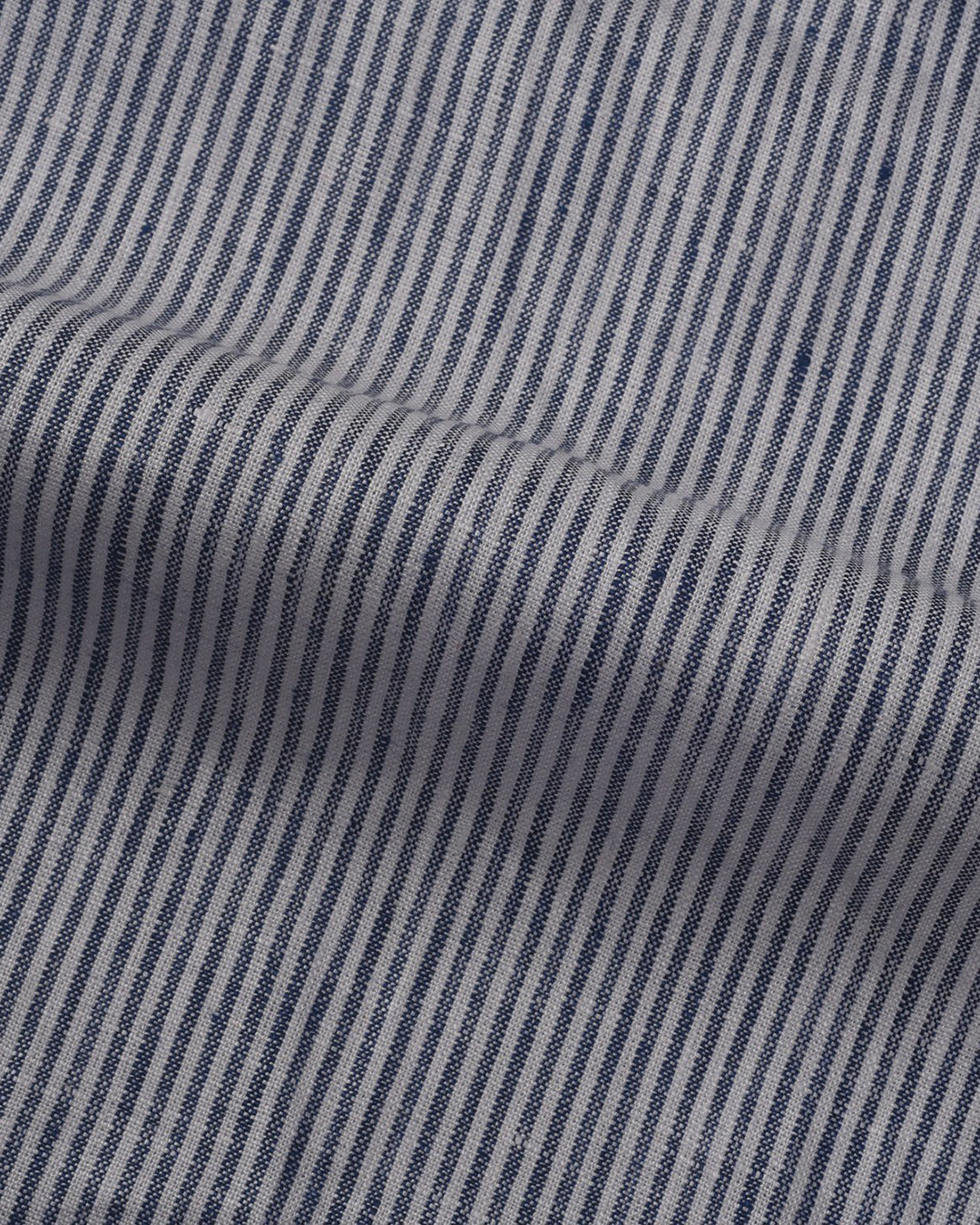 Pullover Shirt Blue White Stripes  Linen - 3