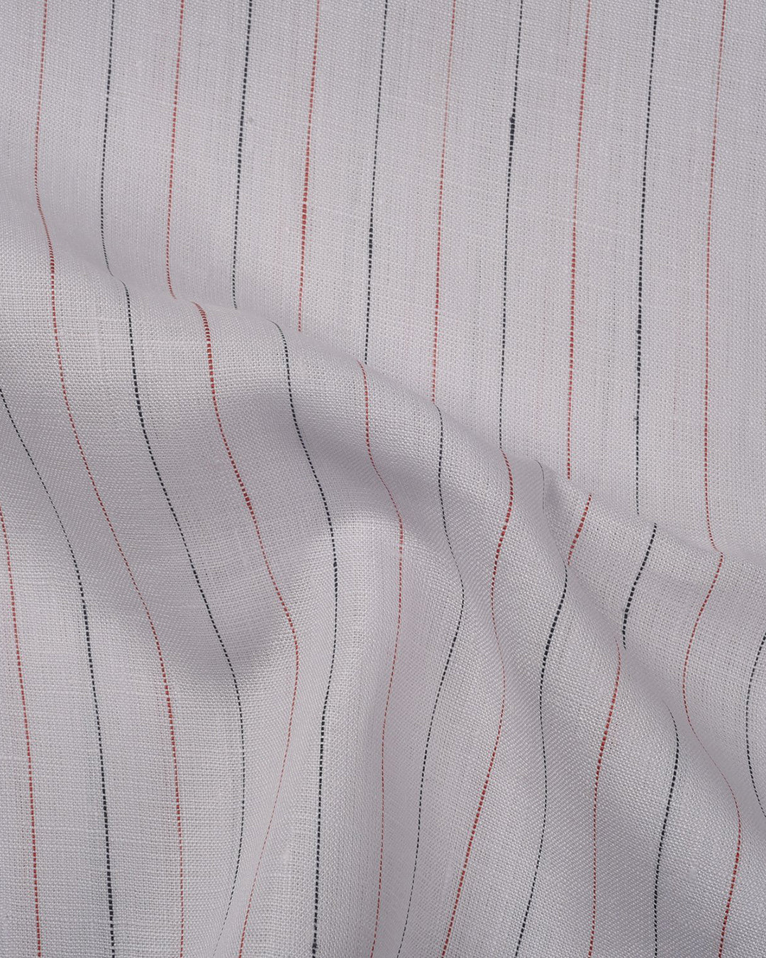 Camp collar PRESET STYLE in Ecru Wide Black Red Pin Stripes - 3
