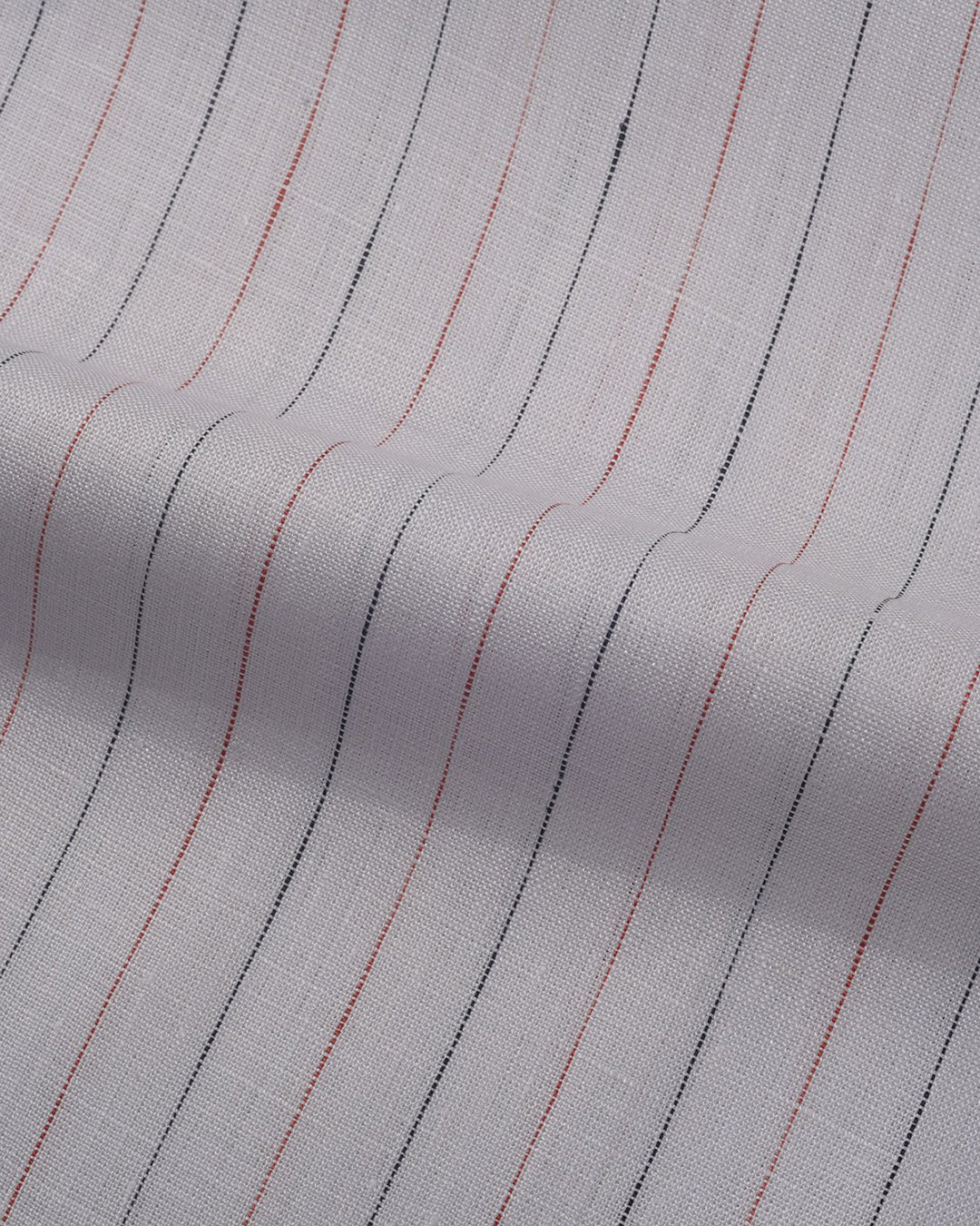 Camp collar PRESET STYLE in Ecru Wide Black Red Pin Stripes - 2