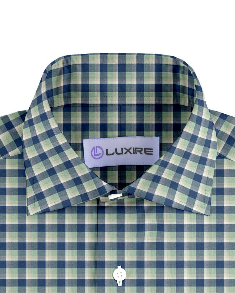 Blue Green Tartan Plaid On White