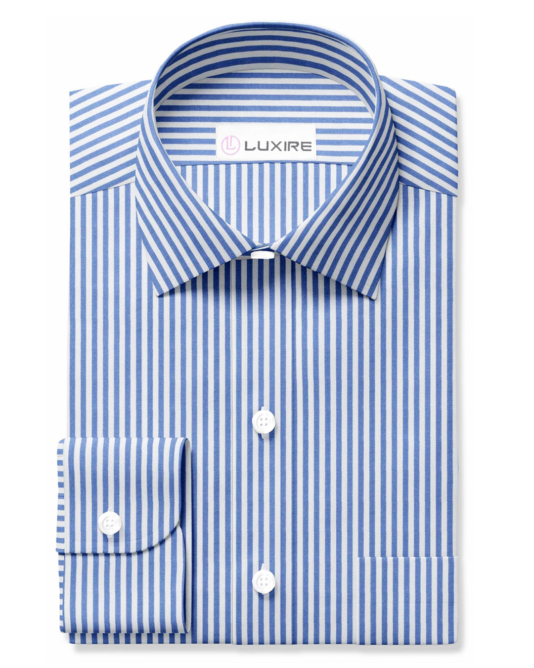 Classic Blue Pencil Stripes on White - 1