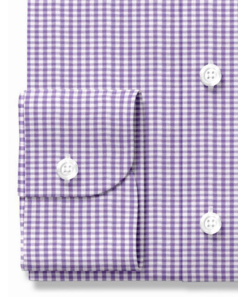 Purple Mini Gingham on White