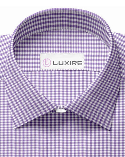 Purple Mini Gingham on White