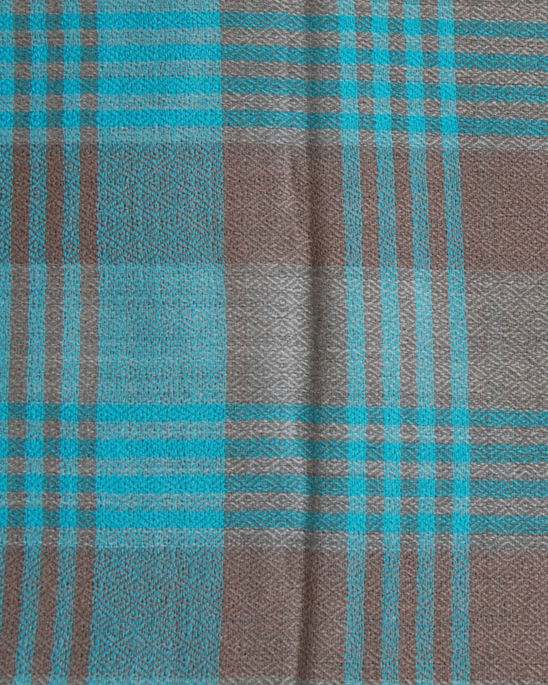 Pure Cashmere Scarf - Blue Grey Plaid - 3