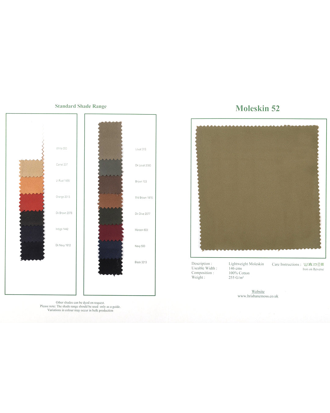 Brisbane Moss LightWeight Moleskin - 7