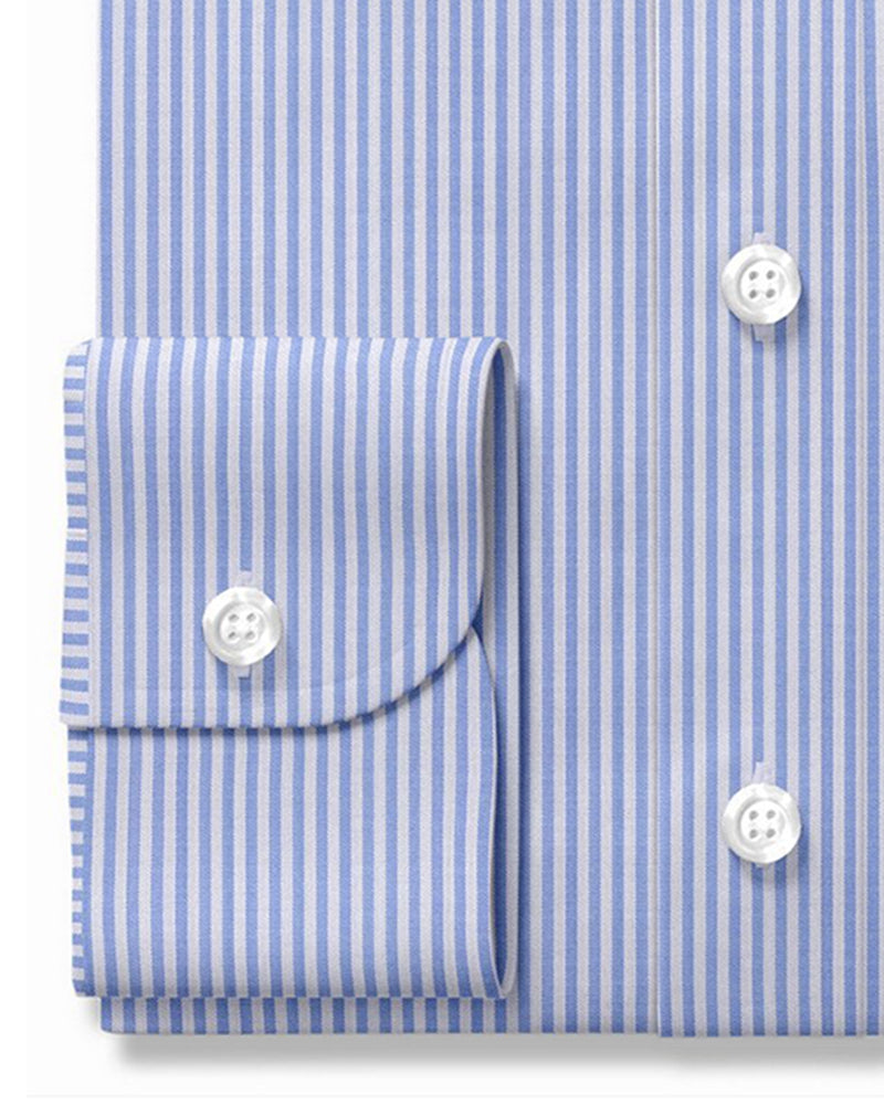 Carlo Riva White Blue Dress Stripes