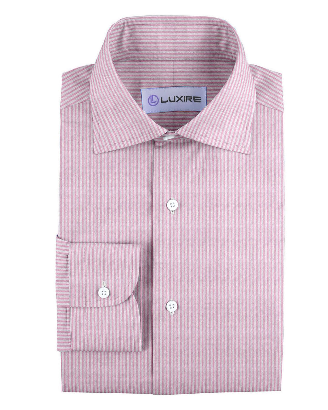 Pink White Pin Stripes Seersucker - 1