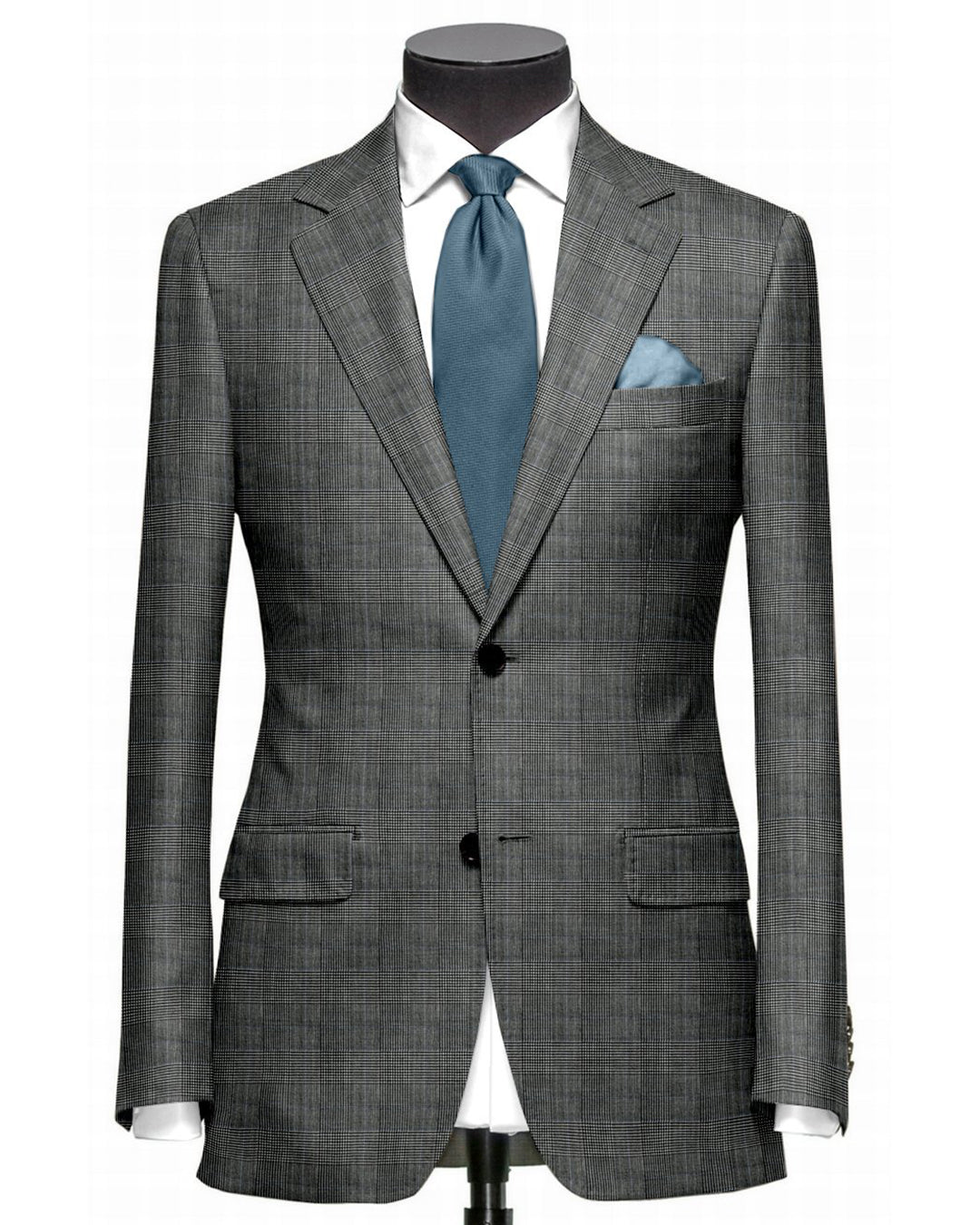 Dugdale Fine Worsted - Grey Prince of Wales with Blue Overcheck - 1