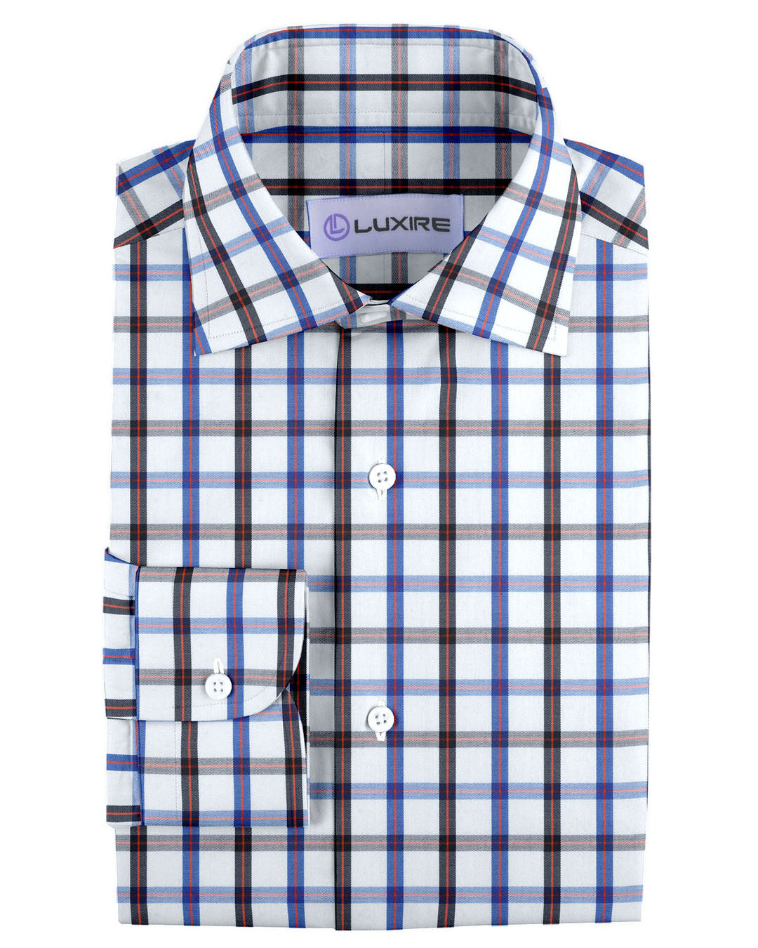 White Blue Grey Tatersall Twill - 1