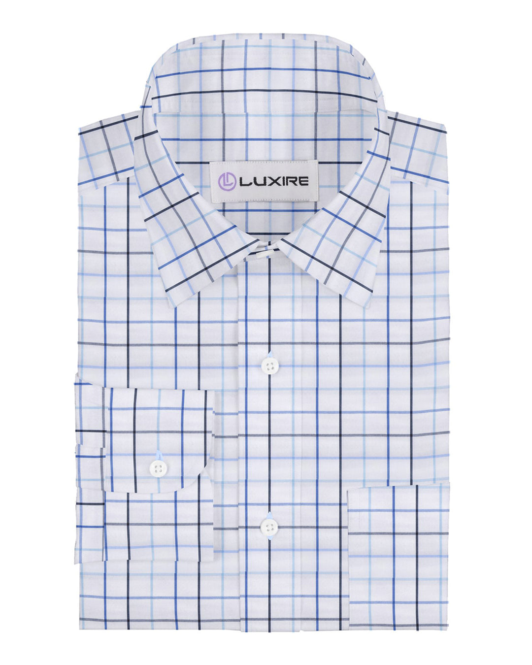 Shades Of Blue Checks On White - 1