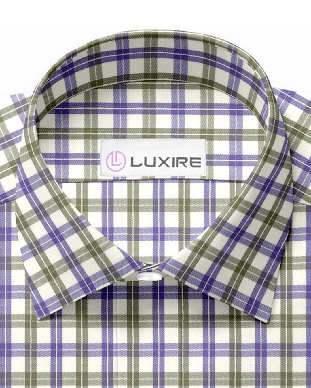 Purple Green Cream Twill Tattersall - 2