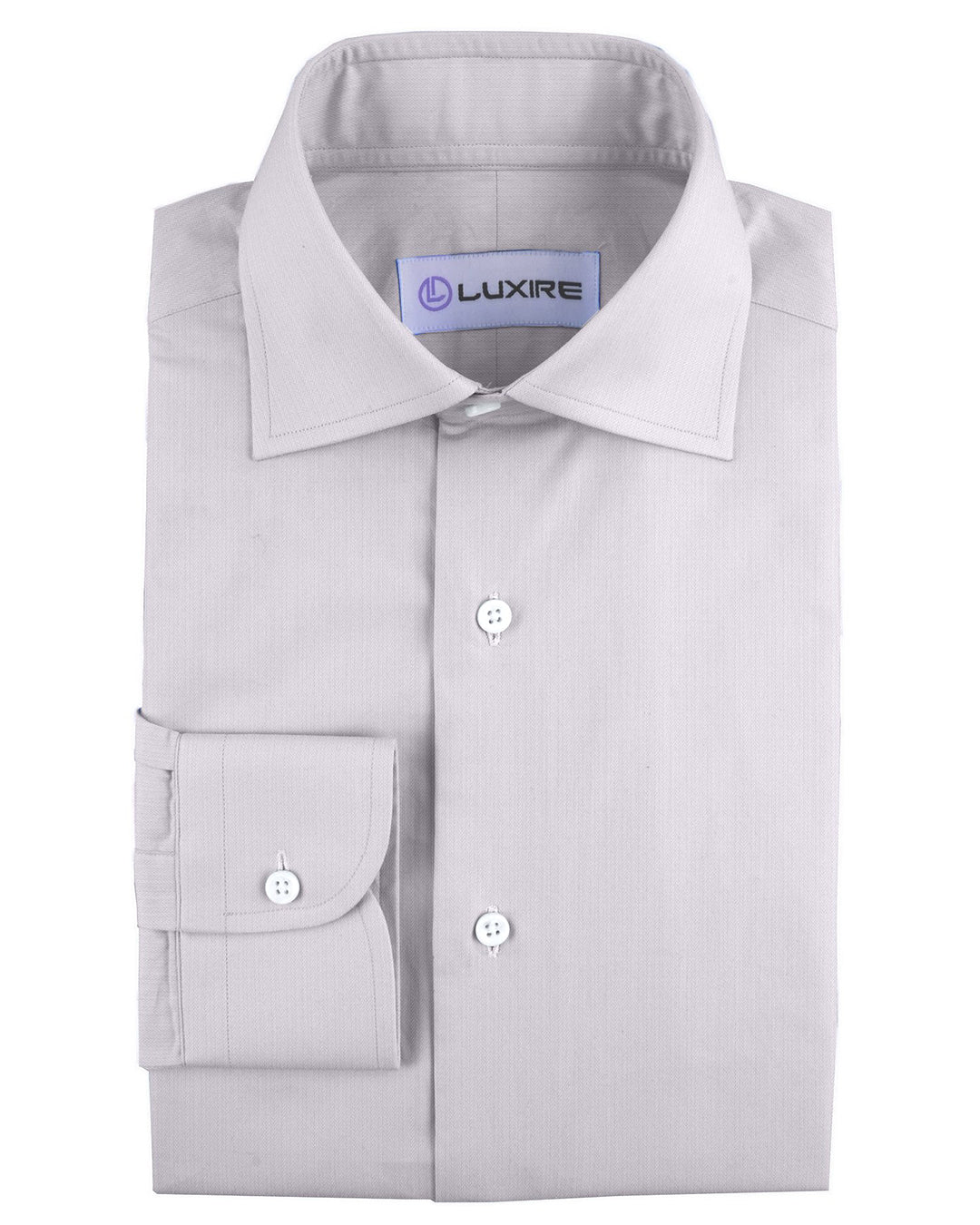 Business Shirt: White Micro Herringbone - 1