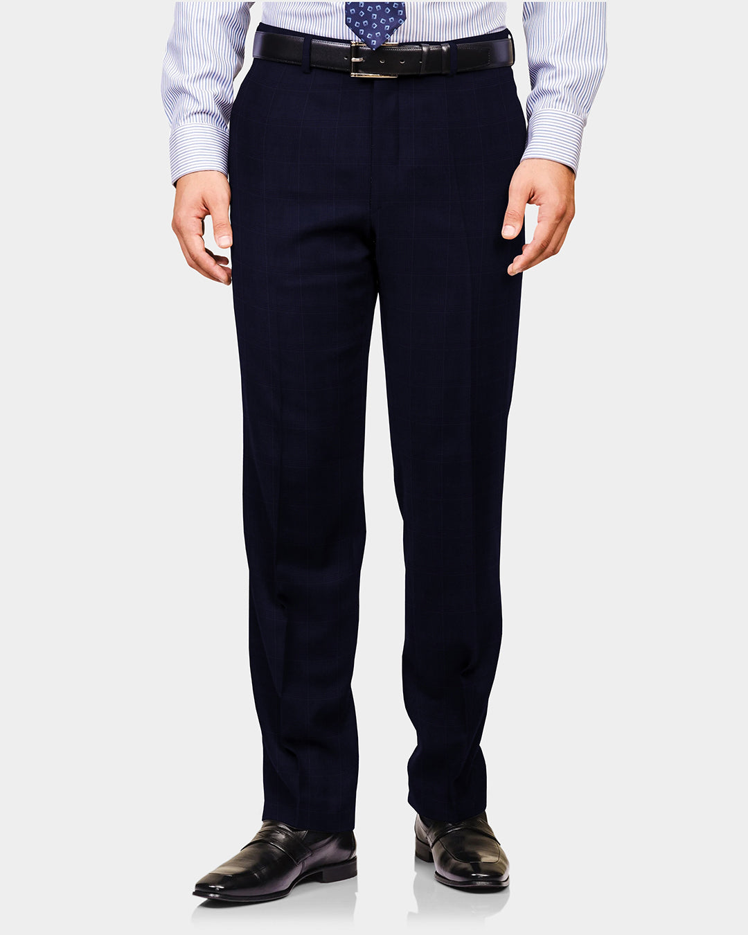 Drago: Super 160s Navy Prince of Wales Checks Suit - 4